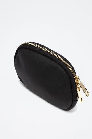 Porte-monnaie en cuir Baratili - Blanc et noir