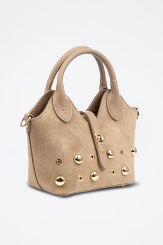Sac à main en nubuck - Taupe