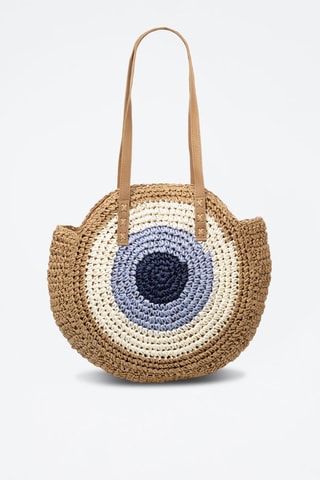 Sac porté épaule en raphia tressé - Marron clair