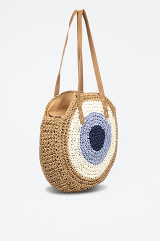Sac porté épaule en raphia tressé - Marron clair