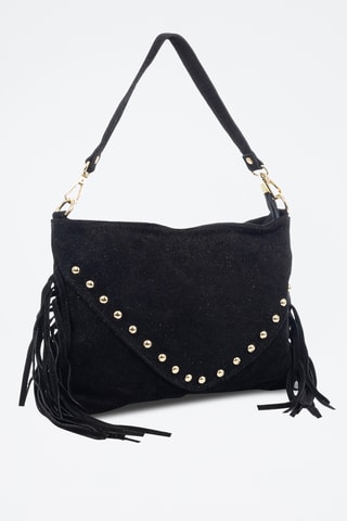 Sac porté épaule en nubuck Bellegra - Noir