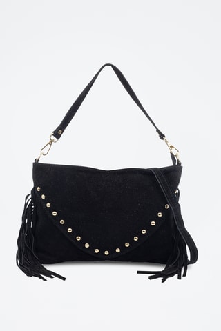Sac porté épaule en nubuck Bellegra - Noir