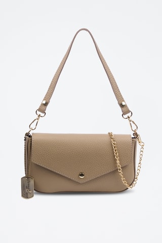 Sac porté épaule en cuir Bellizzi - Taupe
