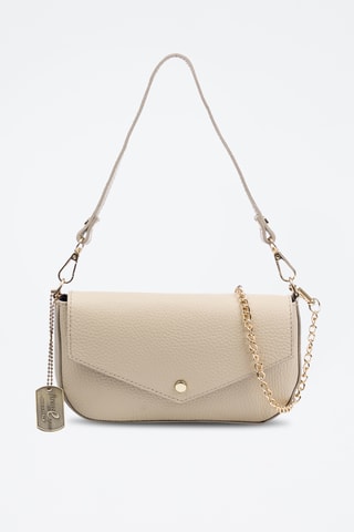 Sac porté épaule en cuir Bellizzi - Beige