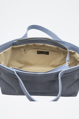 Cabas en cuir Bassignana - Bleu clair