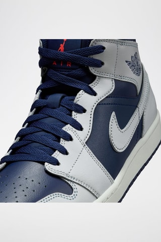 Air Jordan 1 en cuir  - Blanc et bleu marine