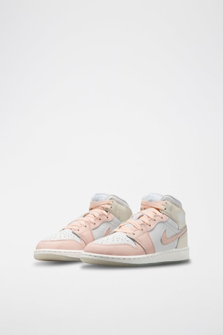 Air Jordan 1 Mid en cuir - Blanc et rose