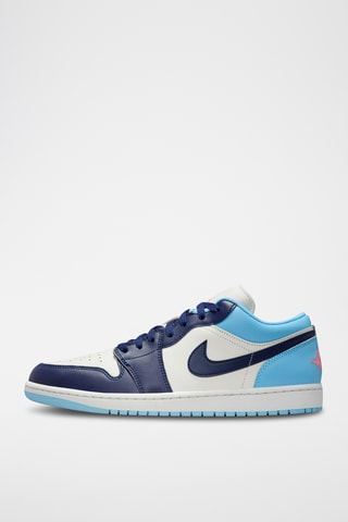 Air Jordan 1 Low en cuir - Blanc et bleu