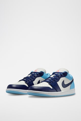 Air Jordan 1 Low en cuir - Blanc et bleu