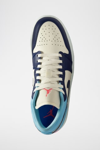Air Jordan 1 Low en cuir - Blanc et bleu