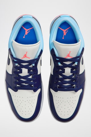 Air Jordan 1 Low en cuir - Blanc et bleu