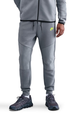 Pantalon slim - Gris clair et vert fluo