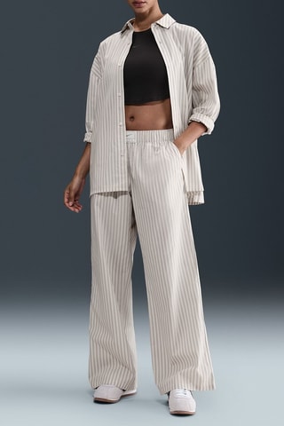 Pantalon ample - Gris et écru
