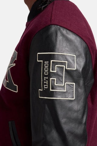 Teddy en laine - Bordeaux et noir