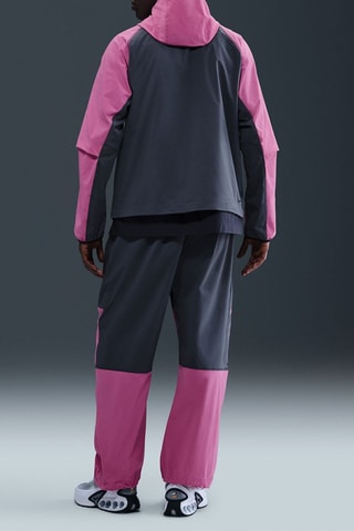 Veste à capuche Tech - Bleu-gris et fuchsia