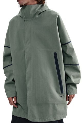 Coupe-vent à capuche Tech - Vert olive et noir