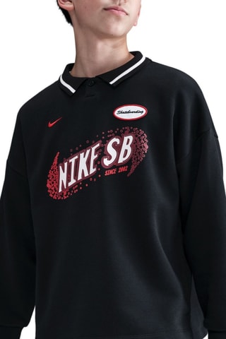 Polo de skate polaire Nike SB - Noir et blanc