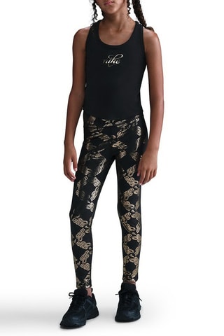 Legging taille haute One - Noir et doré