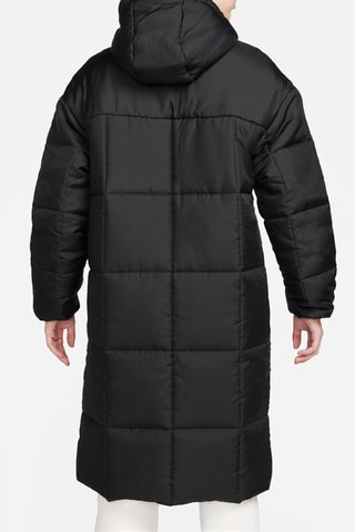 Doudoune longue à capuche - Noir et blanc