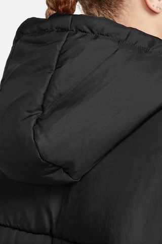 Doudoune longue à capuche - Noir et blanc