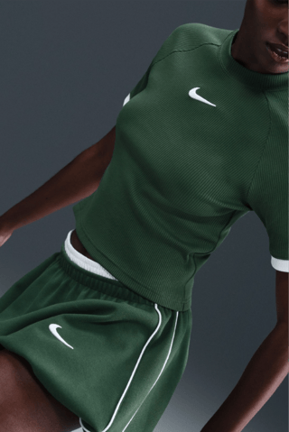 T-shirt cropped - Vert foncé