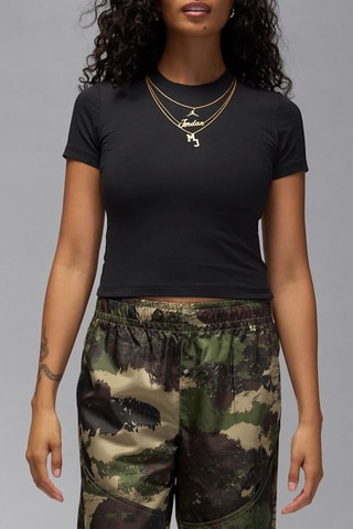 T-shirt cropped de basketball Flight - Noir