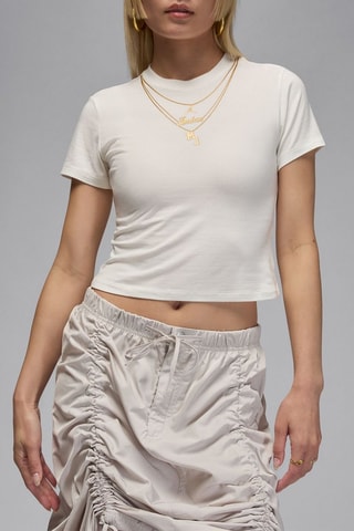 T-shirt cropped de basketball Flight - Blanc