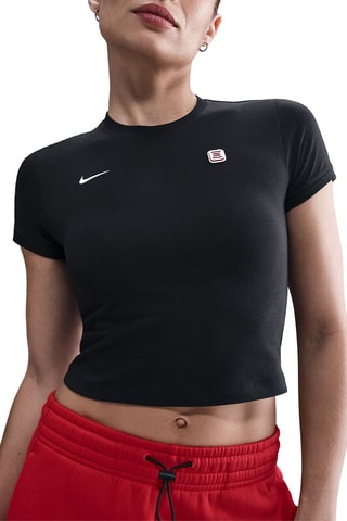 T-shirt cropped Shox - Noir