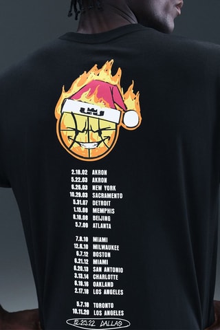 T-shirt ample de basketball LeBron James - Noir