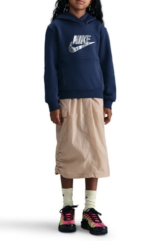 Sweat à capuche Sportswear Club - Bleu marine et argenté