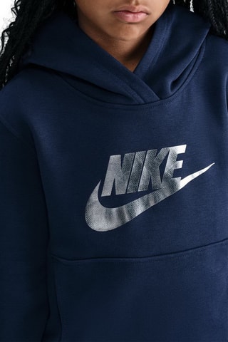 Sweat à capuche Sportswear Club - Bleu marine et argenté