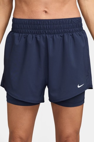 Short d’entraînement 2-en-1 taille haute One - Bleu marine