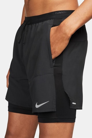 Short 2-en-1 de running Stride - Noir
