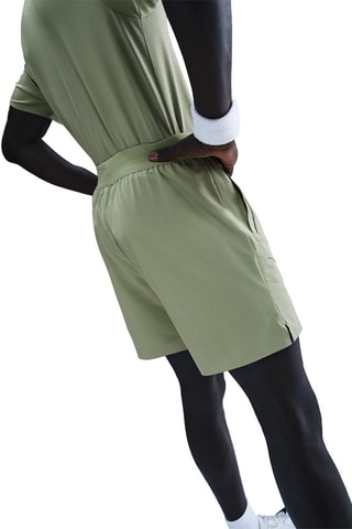 Short de tennis Advantage - Vert olive et blanc