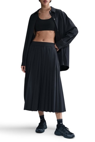 Jupe plissée d’entraînement taille haute - Noir