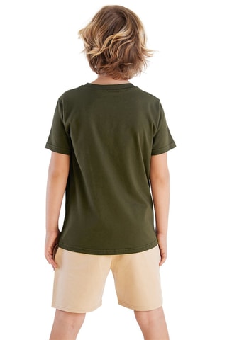 Camiseta y short - Caqui y beige