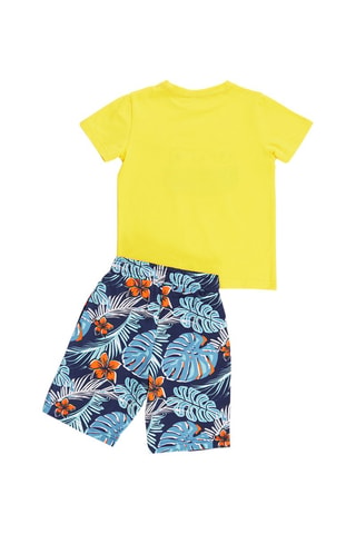 Camiseta y bermudas - Amarillo y azul marino