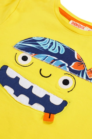 Camiseta y bermudas - Amarillo y azul marino