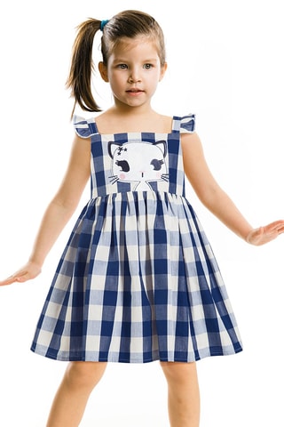 Vestido - Blanco y azul marino