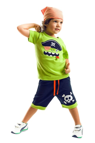 Conjunto de 3 prendas - Verde y azul marino
