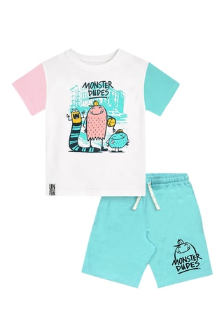 Camiseta y short Monster - Azul