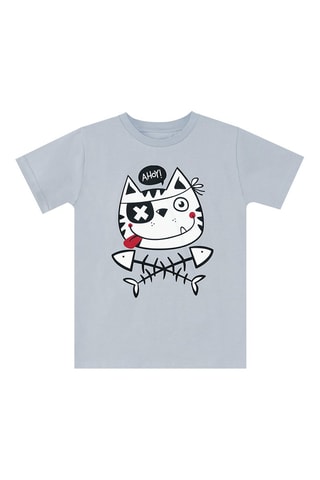 Camiseta y short - Azul y gris