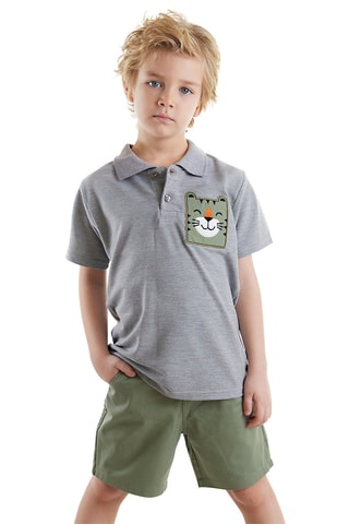 Camiseta y short - Gris y azul marino