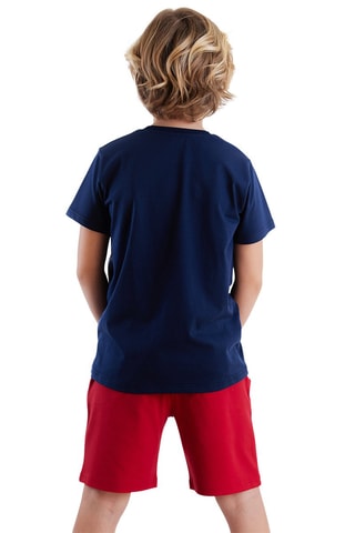 Camiseta y short - Azul marino y rojo