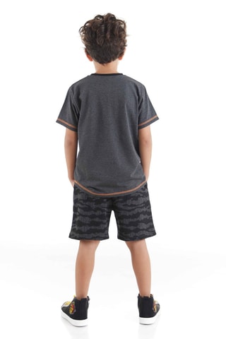 Camiseta y short - Gris oscuro y negro