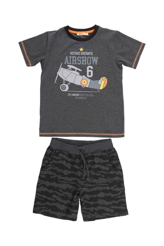 Camiseta y short - Gris oscuro y negro
