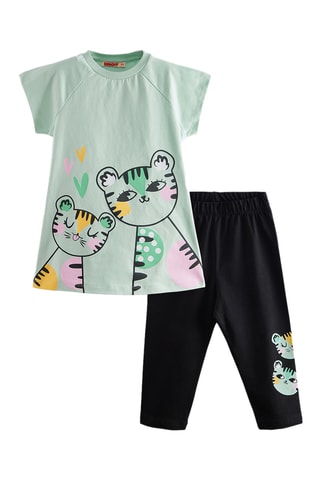 Camiseta y leggings Twin Tigers - Negro