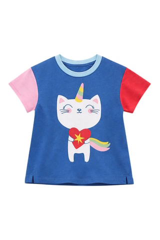 Camiseta y leggings Unicorn Cat - Azul
