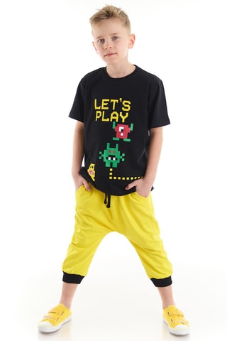 Camiseta y sarouel - Negro y amarillo