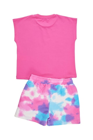 Camiseta y short - Rosa y azul